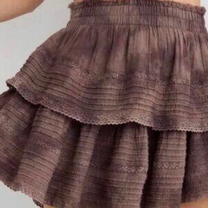 Aerie Brown Rock ‘n’ Ruffle Brown Skirt Size Medium